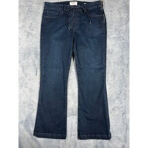 FRAME Le Crop Mini Boot Lace Up Front Jeans Hayworth Dark Wash 30 LCMBLU032